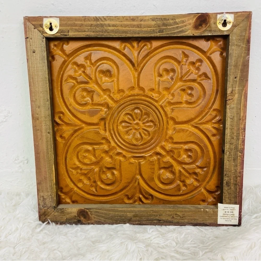 UNBRANDED brown design square wall hanging decor design decoration